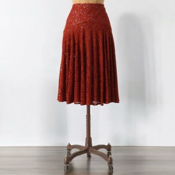 Anthropologie Moulinette Soeurs Nolana Dark Orange Venice Lace